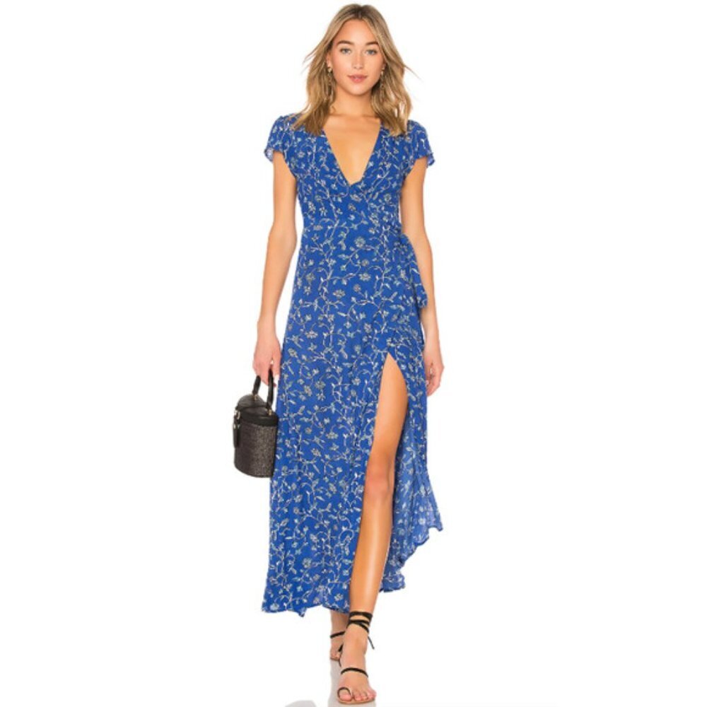 Amuse Society Summer Safari Dress Blue Coast Floral Medium